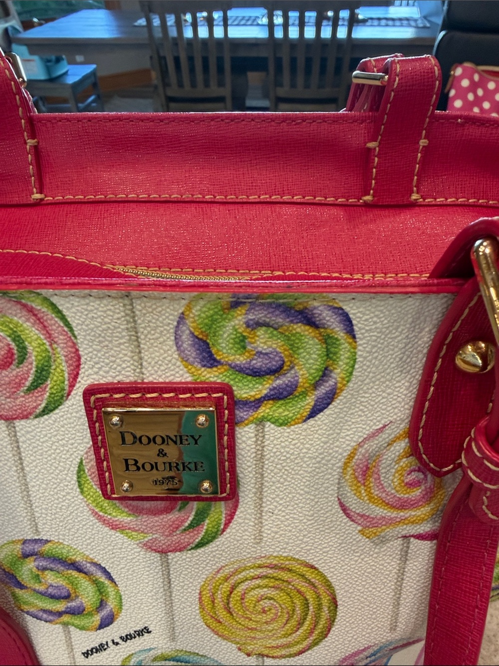 Dooney & Bourke Pink-Trim Lollipop Print Tote - Picture 2 of 10